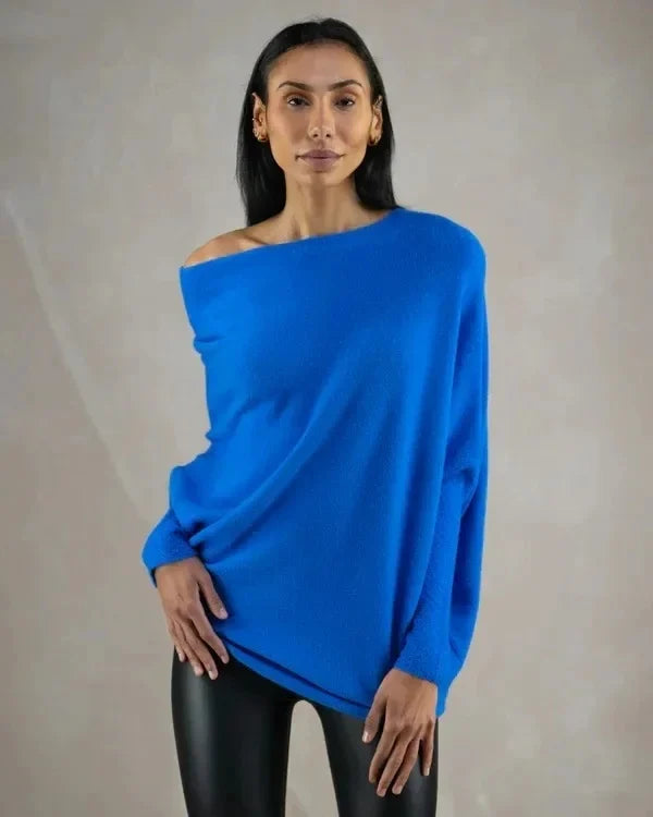 Asymmetrical Draped Knit Sweater by Paulina