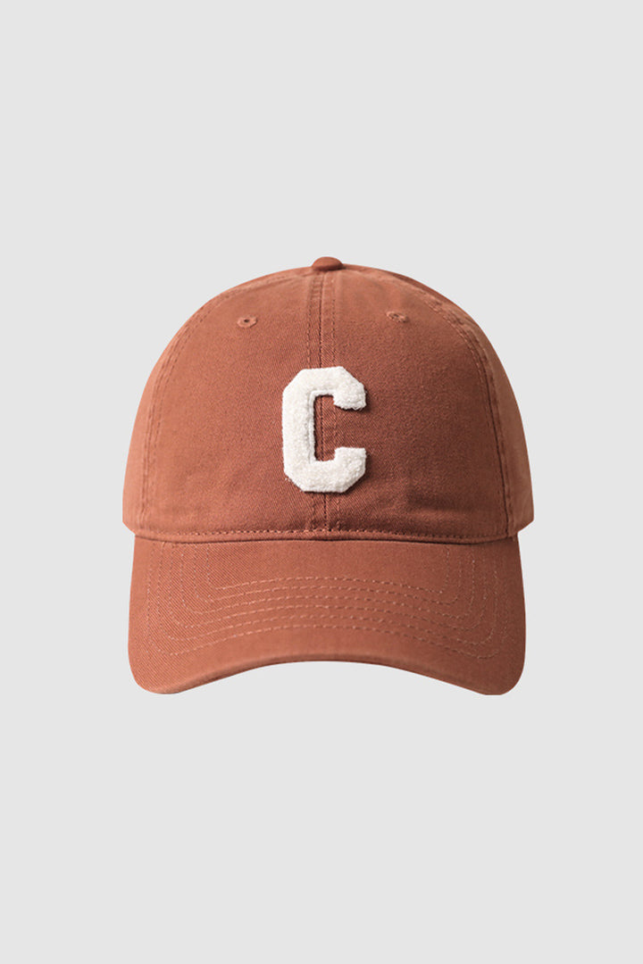 Embroidered Cap with Letter C Design