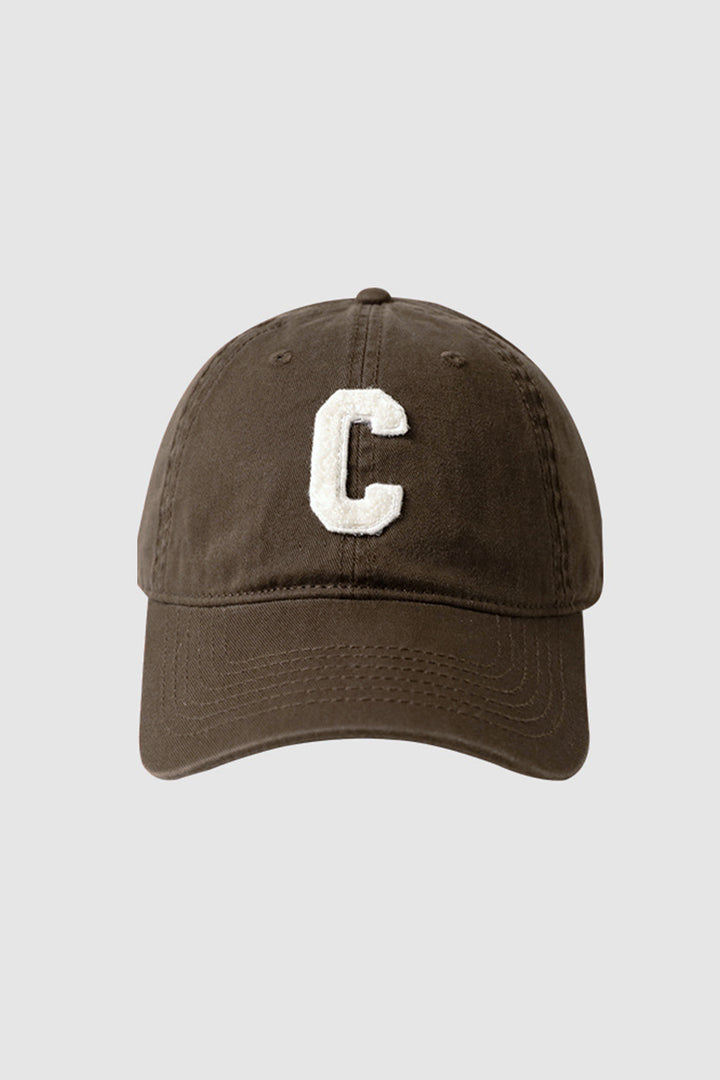 Embroidered Cap with Letter C Design