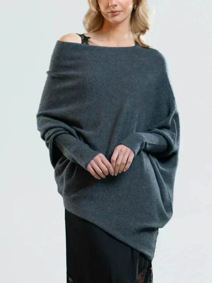 Asymmetrical Draped Knit Sweater by Paulina