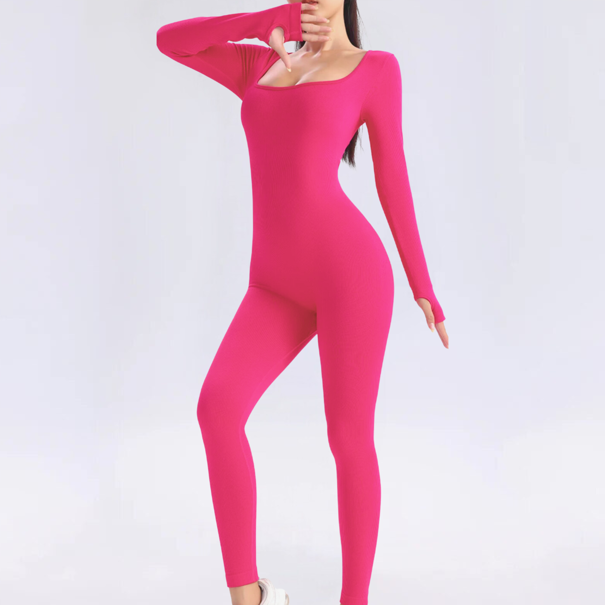 Solid Long Sleeve Performance Jumpsuit