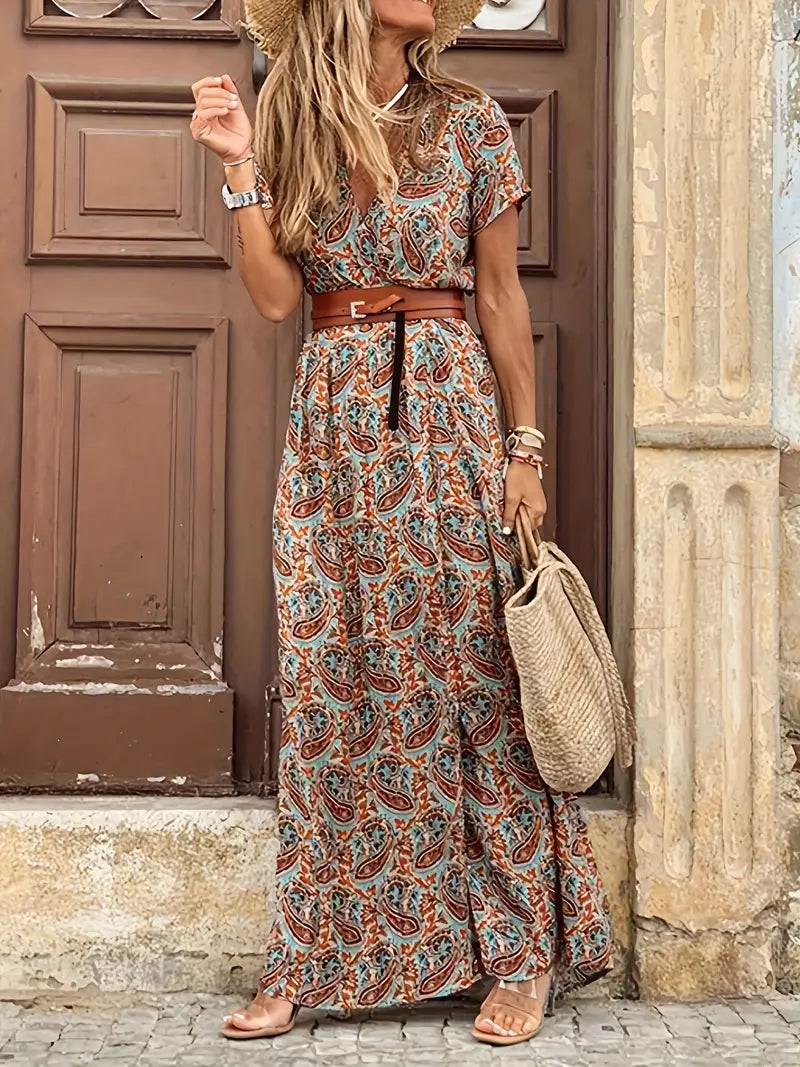 Chic Bohemian Maxi Dress for Women - Elegant and Flowing Design