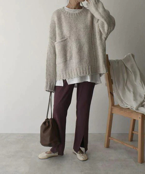 Comfy Oversized Sweater with Handy Pocket