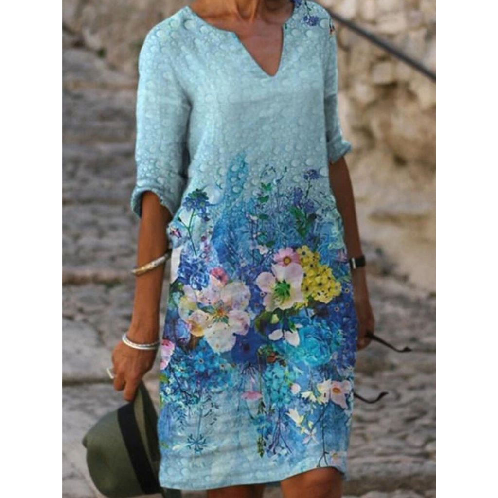 Charming Floral Print Dress