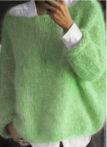 Colorful Off-Shoulder Knit Pullover