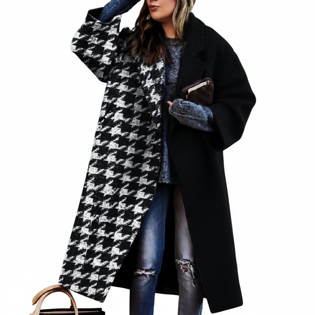 Plus Size Women's Long Wool Overcoat