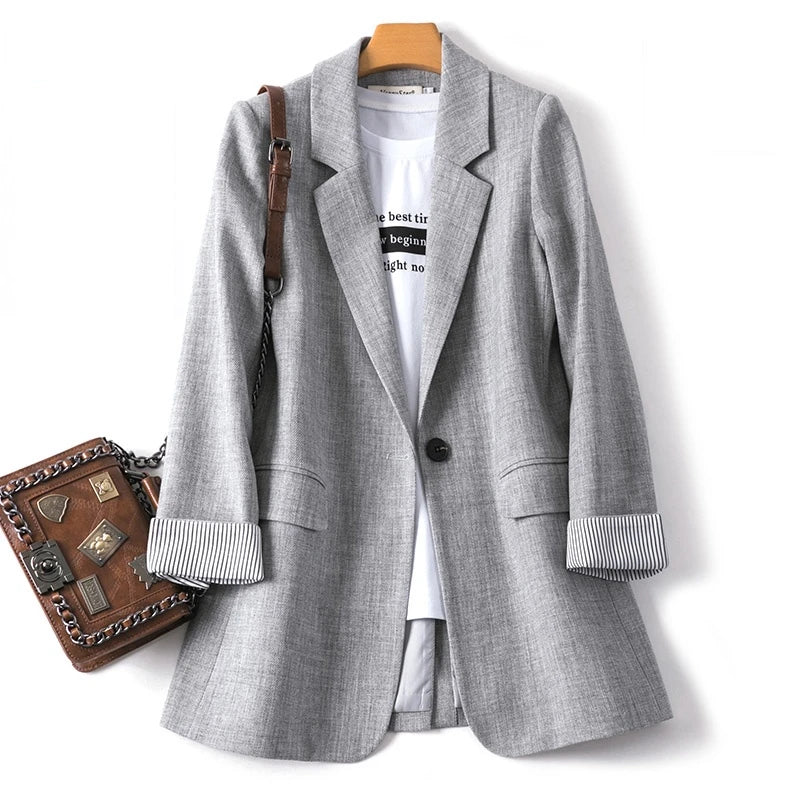 Women's Casual Long Sleeve Blazer - Relaxed Fit