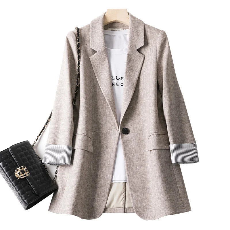 Women's Casual Long Sleeve Blazer - Relaxed Fit