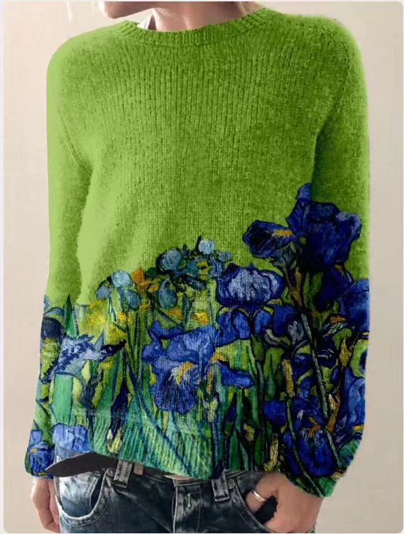 Lora Women's Knit Sweater with 3D Floral Design