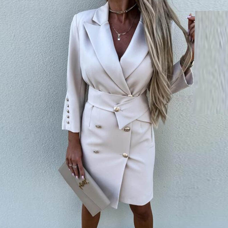 Chic Double-Breasted Blazer Dress