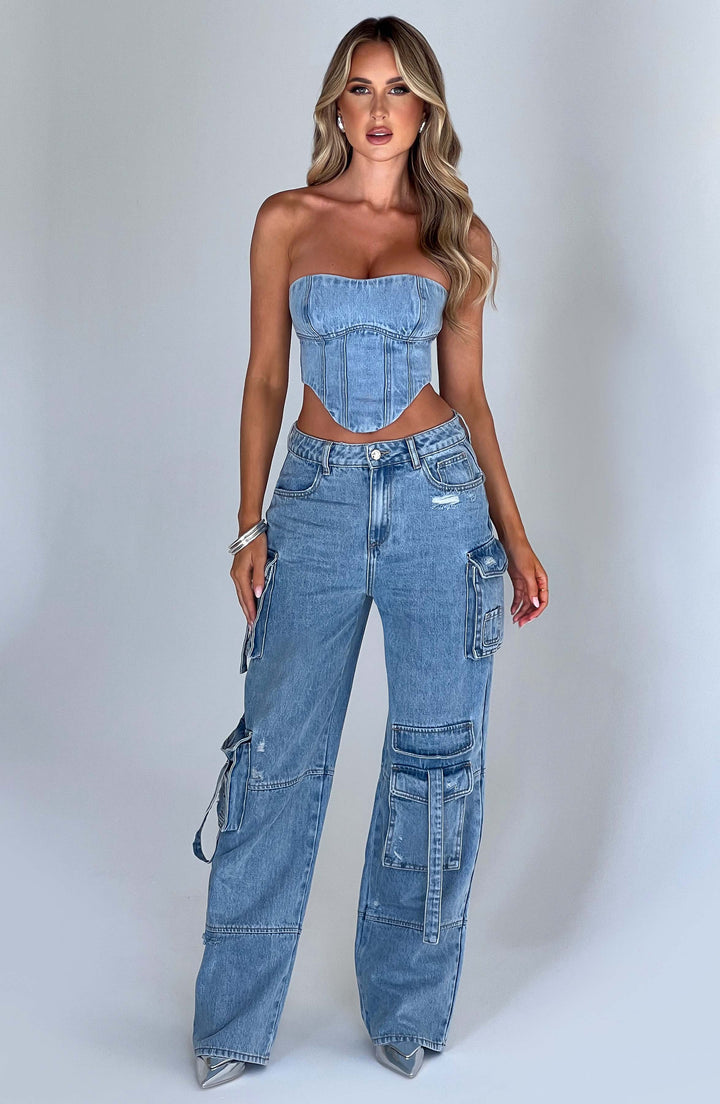 Chic Women's Denim Cargo Pants