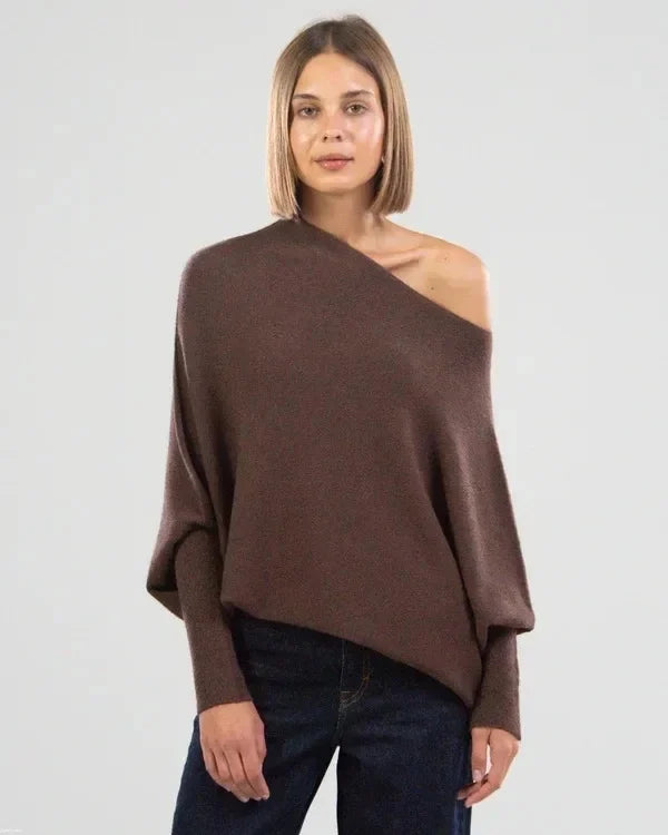 Asymmetrical Draped Knit Sweater by Paulina