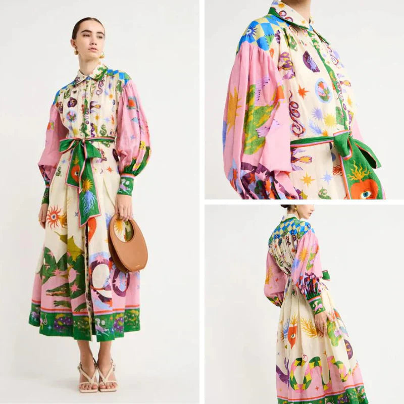 Elegant Floral Maxi Dress with Vintage-Inspired Flowing Silhouette