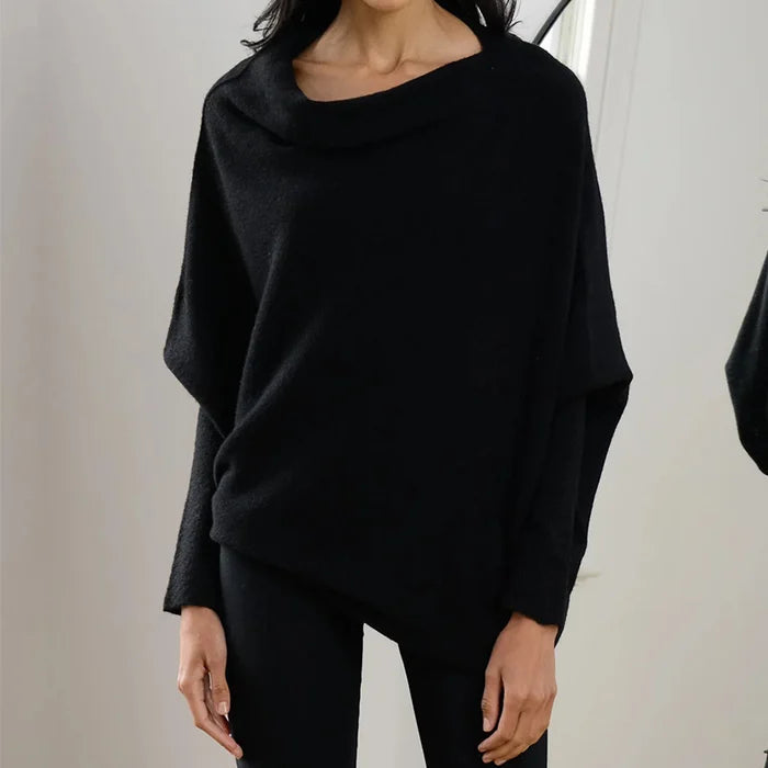 Asymmetrical Draped Knit Sweater by Paulina