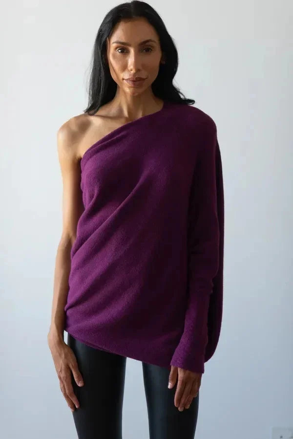 Asymmetrical Draped Knit Sweater by Paulina