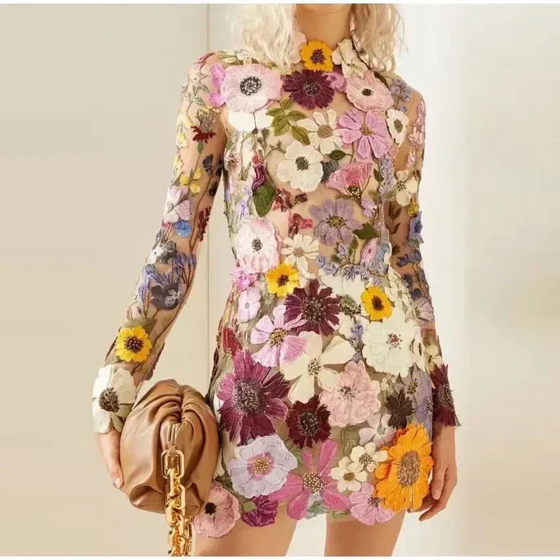 Unique Handcrafted Floral Dress