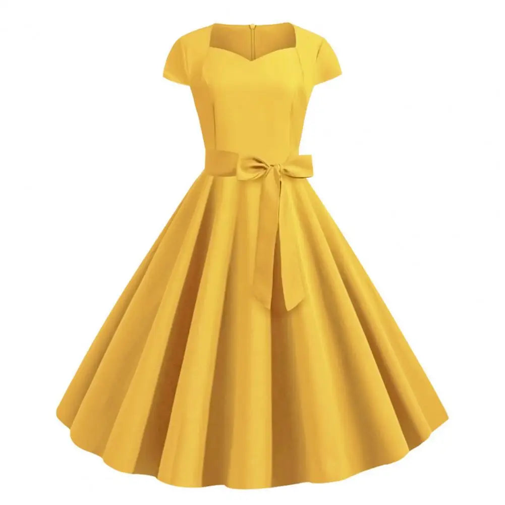 Sacha - Retro 1950s Dress in Bright Yellow