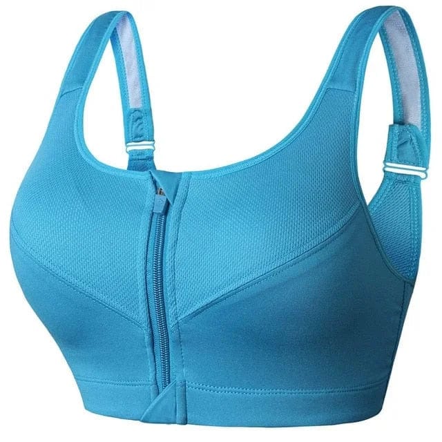 Plus Size Sports Bra with Unique Zipper Detail