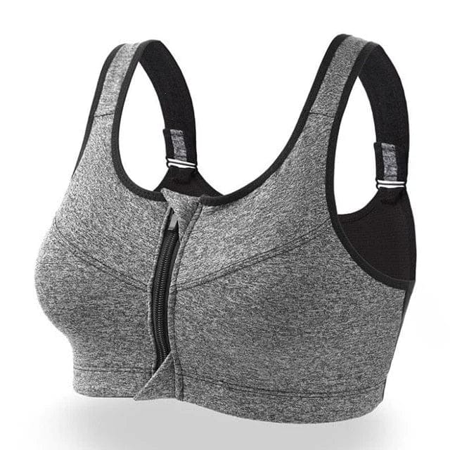Plus Size Sports Bra with Unique Zipper Detail