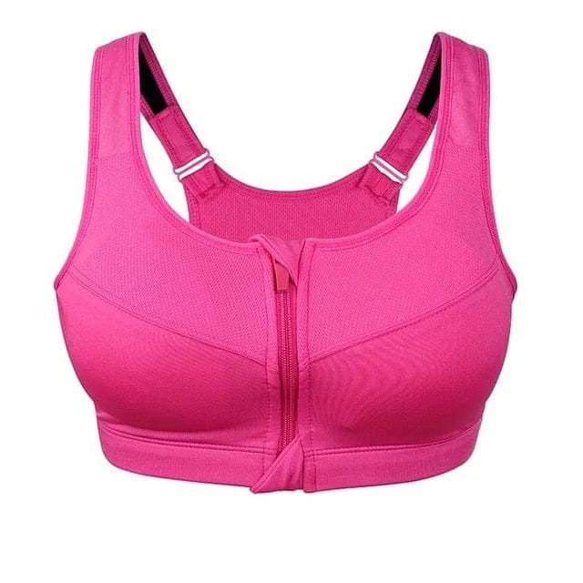 Plus Size Sports Bra with Unique Zipper Detail