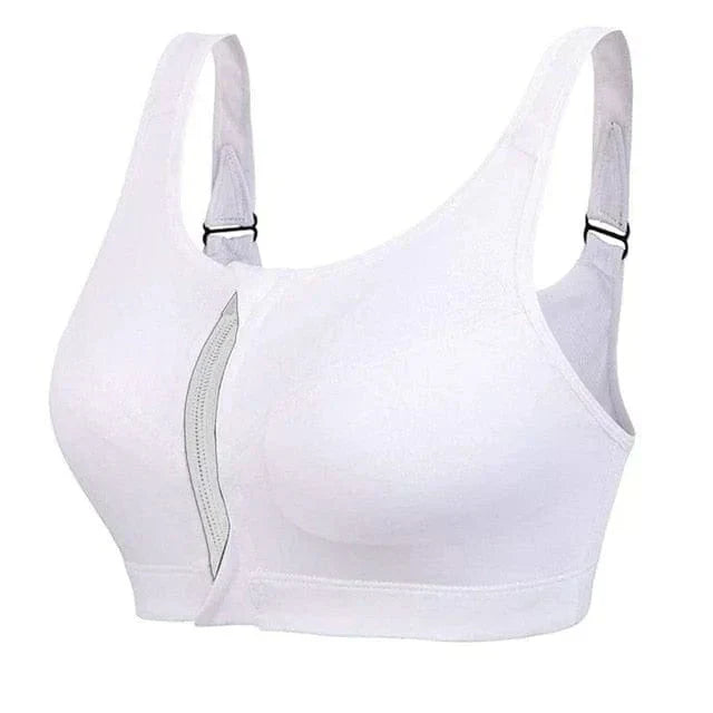 Plus Size Sports Bra with Unique Zipper Detail