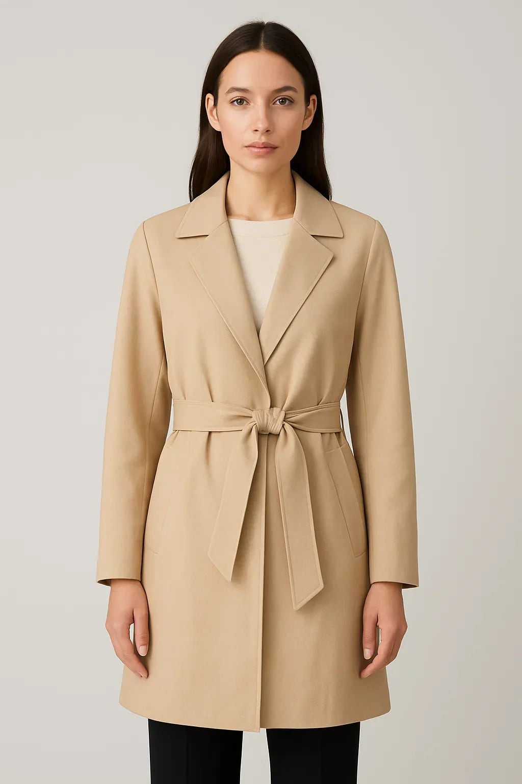 Talia - Sleek Lightweight Trench Coat with Belt